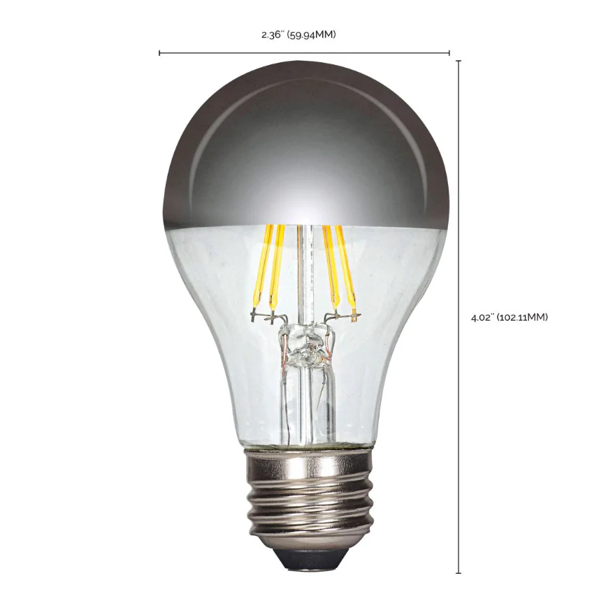 A19 60 Watt Equivalent LED Silver Crown Medium Base Light Bulb - Image 2