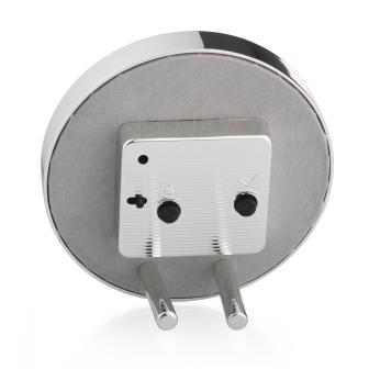 Addison Ross Enamel Alarm Clock – Black & Silver - Image 2