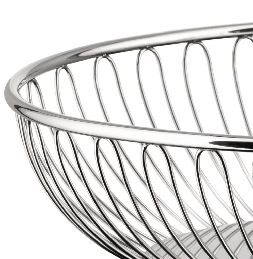 Alessi "829" Oval Wire Metal Basket – 11"x 8" – Polished Stainless - Image 4