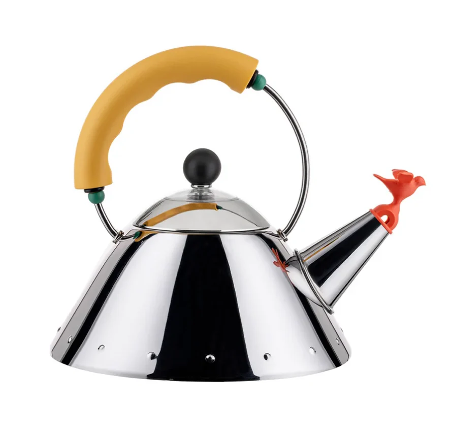 Alessi Michael Graves Small Kettle – Yellow Handle – 33.8 fl oz - Image 2