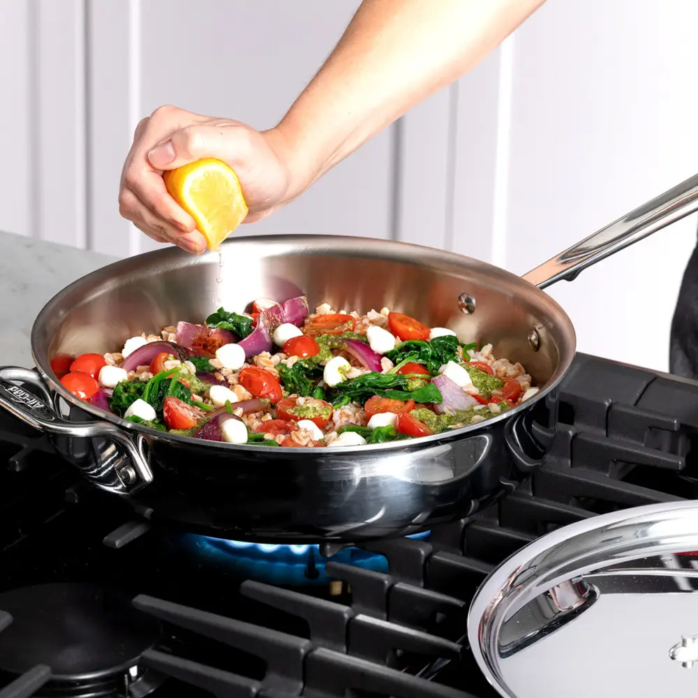 All-Clad #401716L D3 Stainless 3-ply Bonded Cookware Set – 14 pc. Set - Image 6