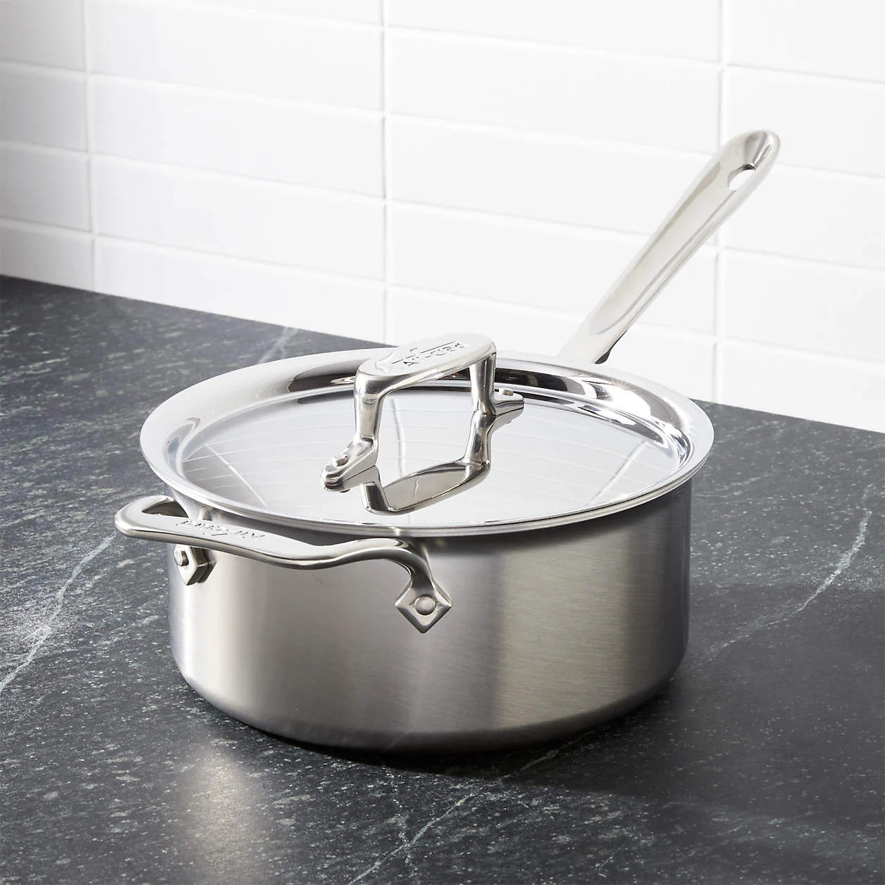 All-Clad D5 Brushed Stainless Steel Saucepan With Lid– 3 QT - Image 2