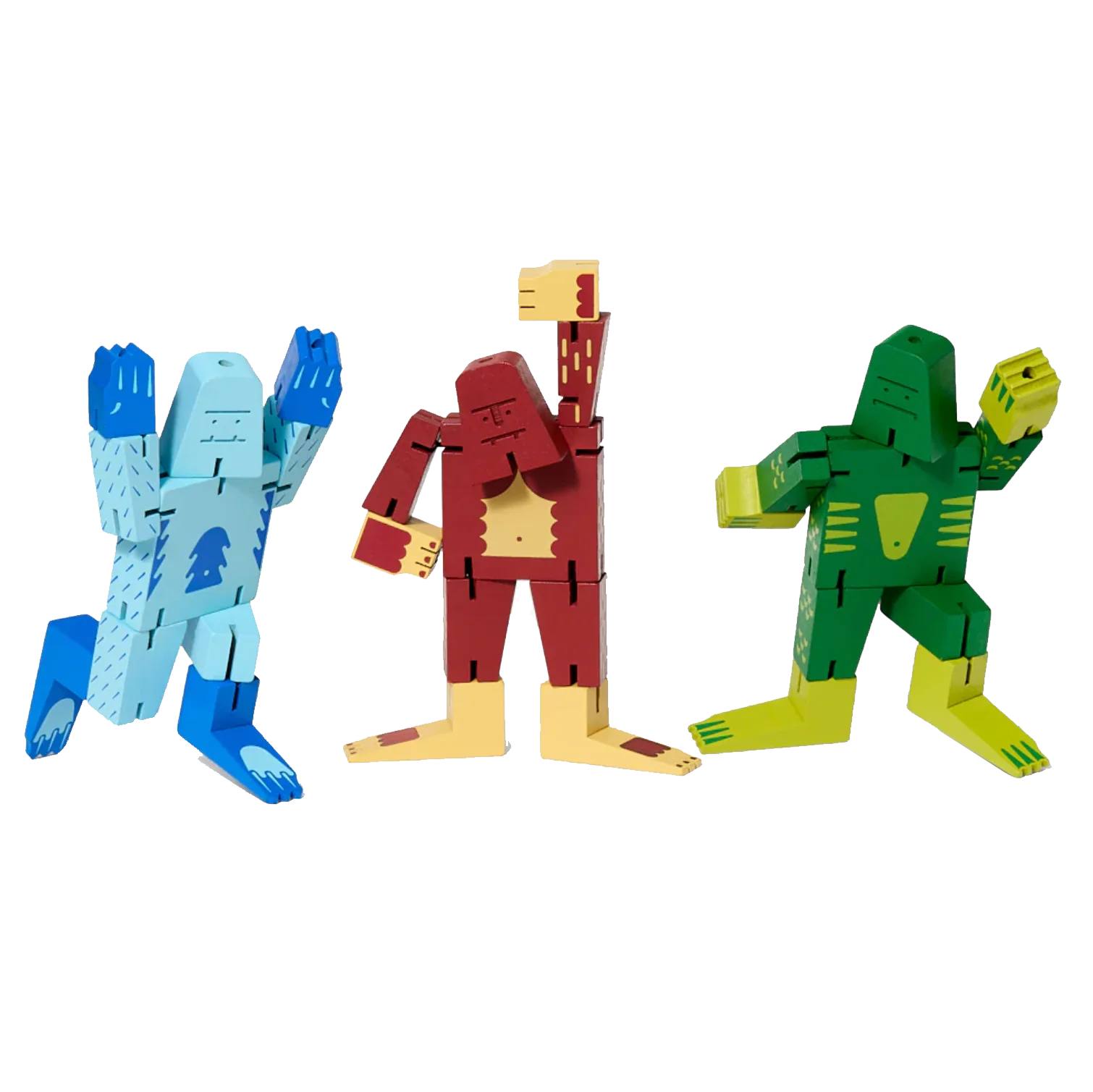 Areaware Cubebot Cryptoids Wooden Toy Robot Puzzle – Swamp Creature - Image 4