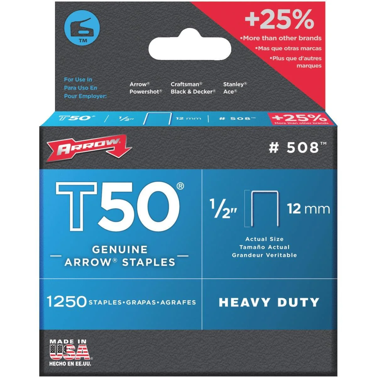 Arrow T50 Staples – 1/2" 12mm