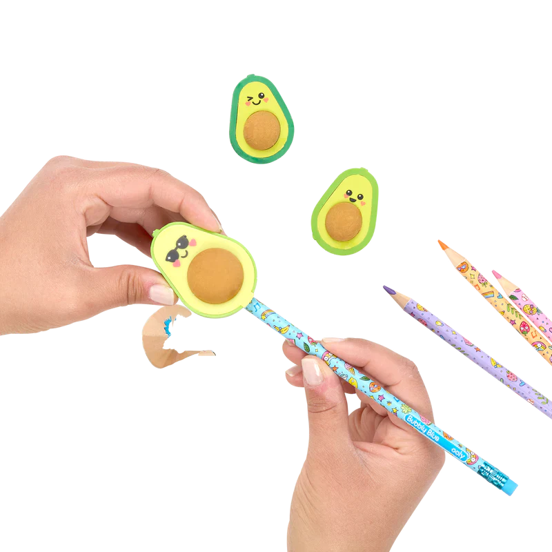 Avocado Love – 2 Erasers + 1 Sharpener Set - Image 3