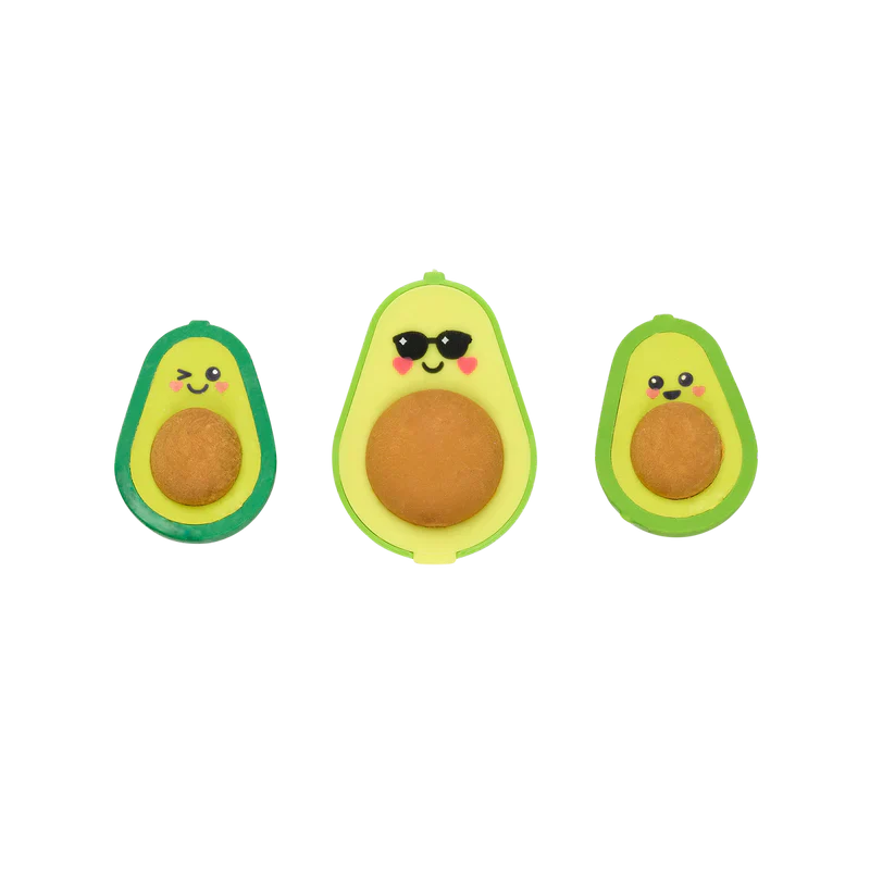 Avocado Love – 2 Erasers + 1 Sharpener Set - Image 5