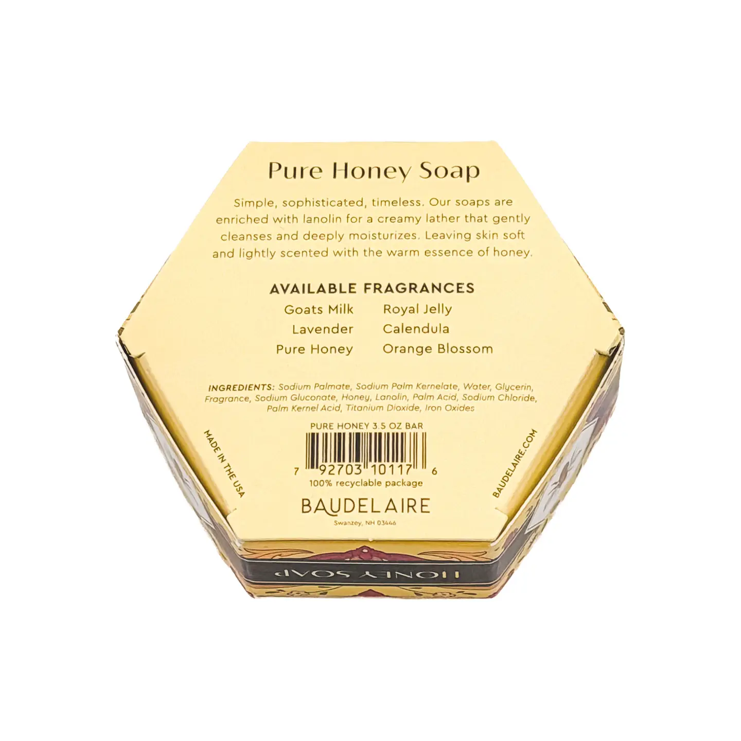 Baudelaire Pure Honey Bar Soap – 3.5oz - Image 4