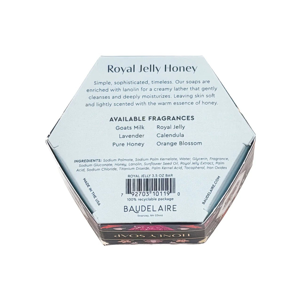 Baudelaire Royal Jelly Honey Bar Soap – 3.5oz - Image 2