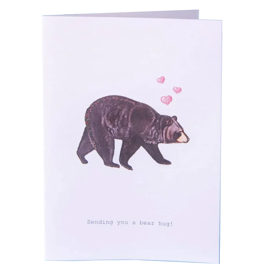 Bear Hug Glitter Greeting Card – 3.5" x 5"