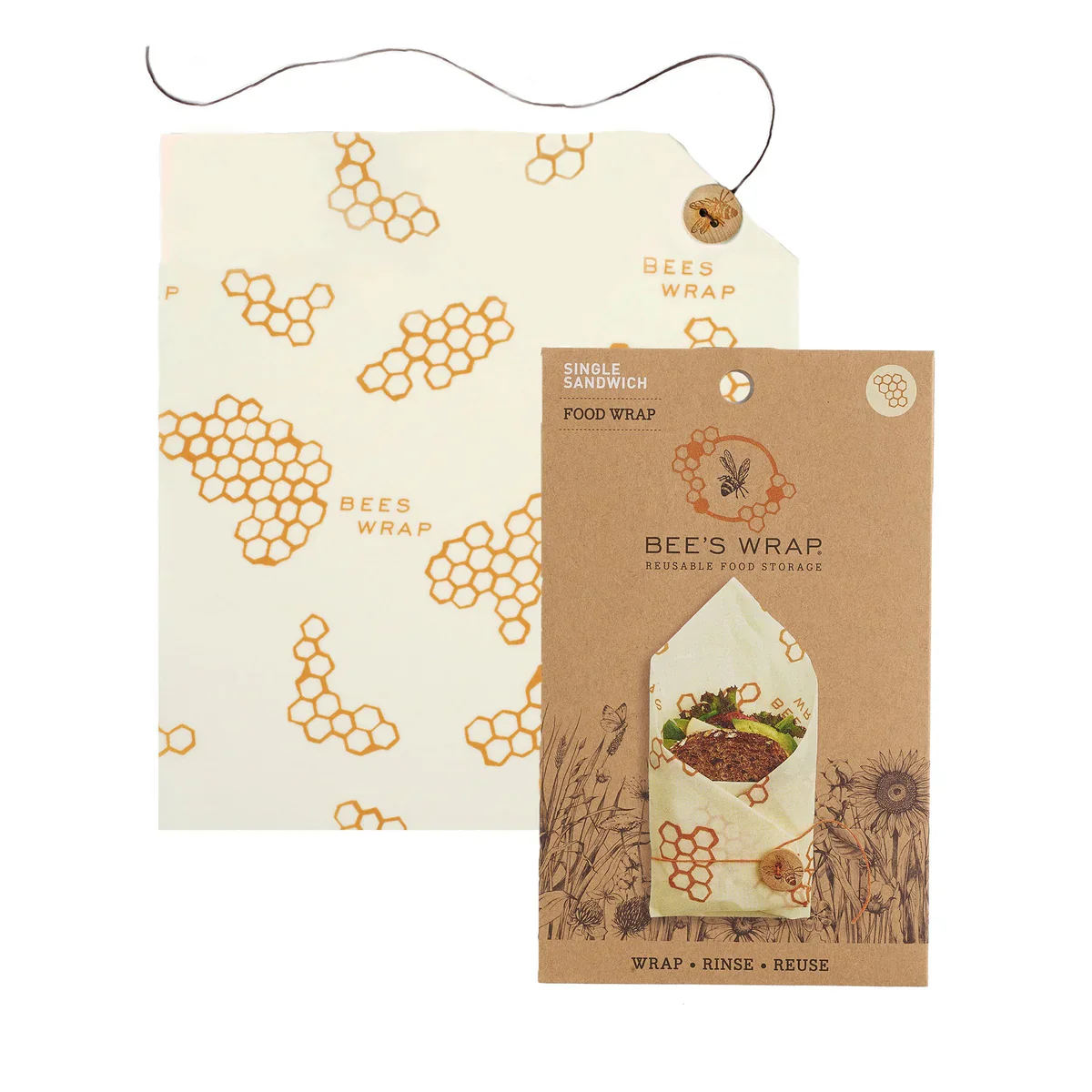Bees Wrap Eco Friendly Food Storage Sandwich Wrap – Honeycomb