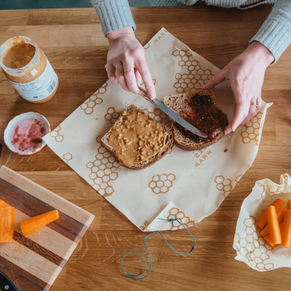 Bees Wrap Eco Friendly Food Storage Sandwich Wrap – Honeycomb - Image 3