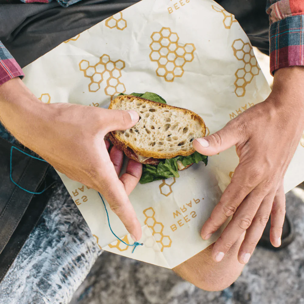 Bees Wrap Eco Friendly Food Storage Sandwich Wrap – Honeycomb - Image 4