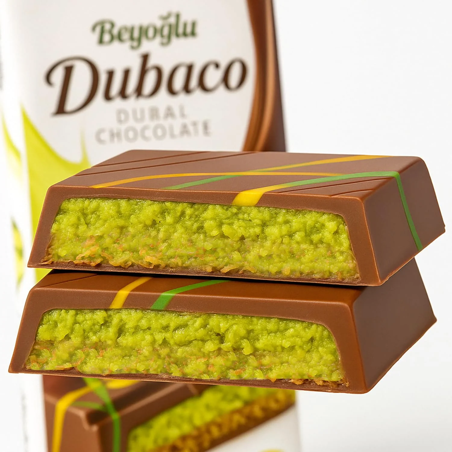 Beyoglu Dubaco Dubai Pistachio Kataifi Milk Chocolate Bar – 95g ** - Image 2