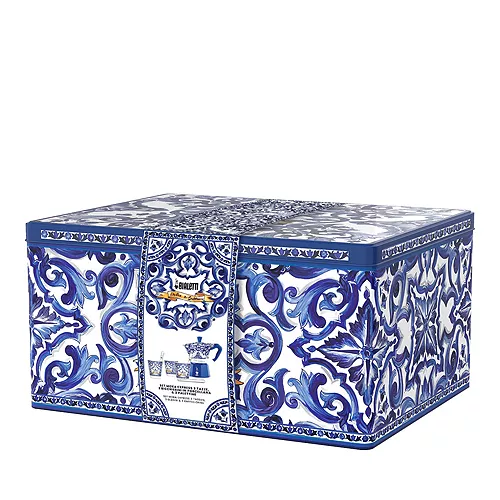 Bialetti Moka Express Dolce & Gabbana 3-Cup Coffee Maker Gift Set – Mediterranean Blue - Image 3