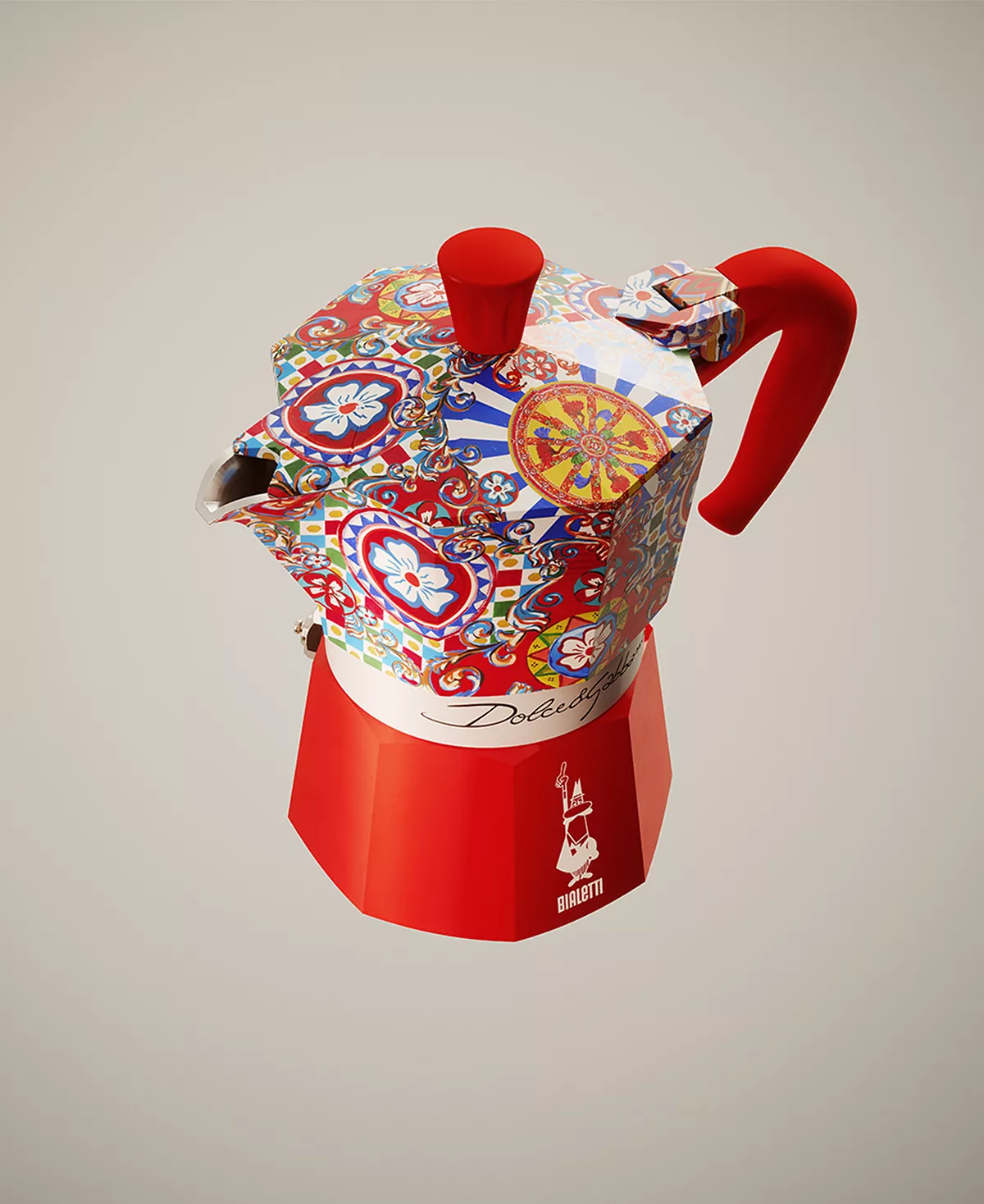 Bialetti Moka Express Dolce & Gabbana Stovetop Espresso Maker – 3 Cup – Red - Image 5