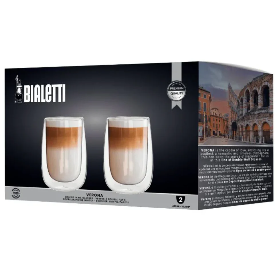 Bialetti Verona Double Wall Glasses – 450 Ml – Set of 2