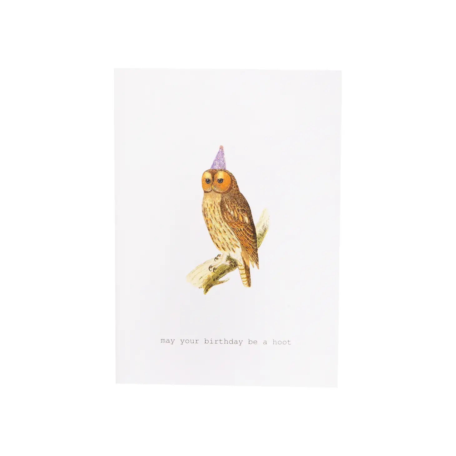 Birthday Hoot Glitter Birthday Greeting Card – 3.5" x 5"