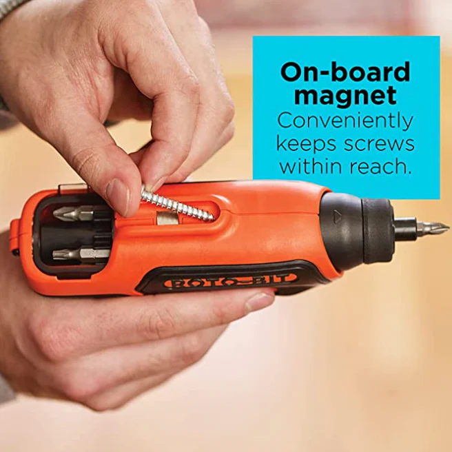 Black + Decker Cordless Screwdriver with Bit Storage - Image 2