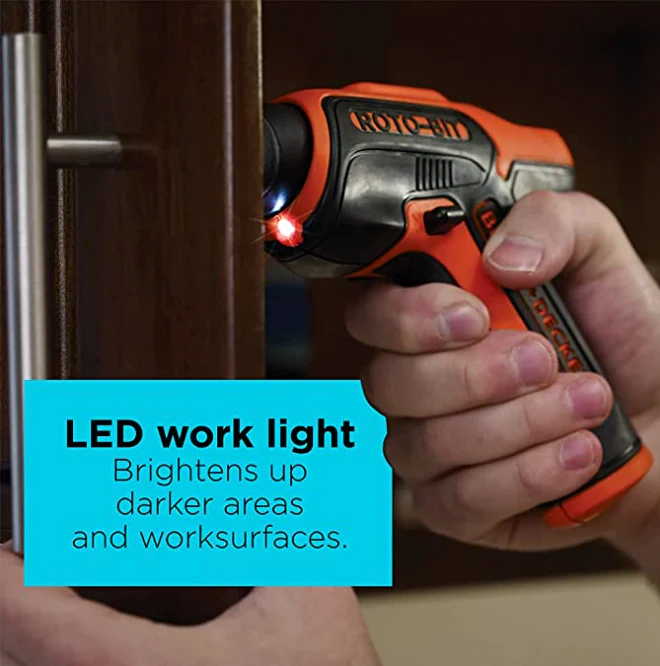 Black + Decker Cordless Screwdriver with Bit Storage - Image 5