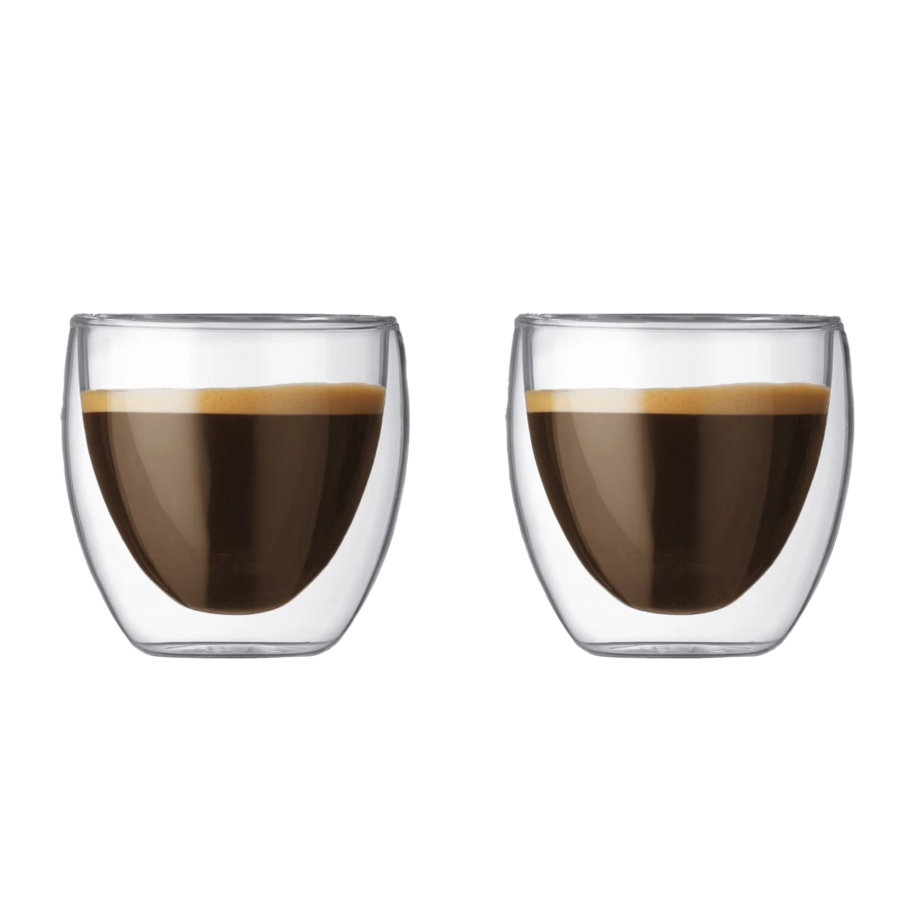 Bodum Pavina Double Walled Espresso Cup Drinking Glasses - 2.5oz. – Set of 2
