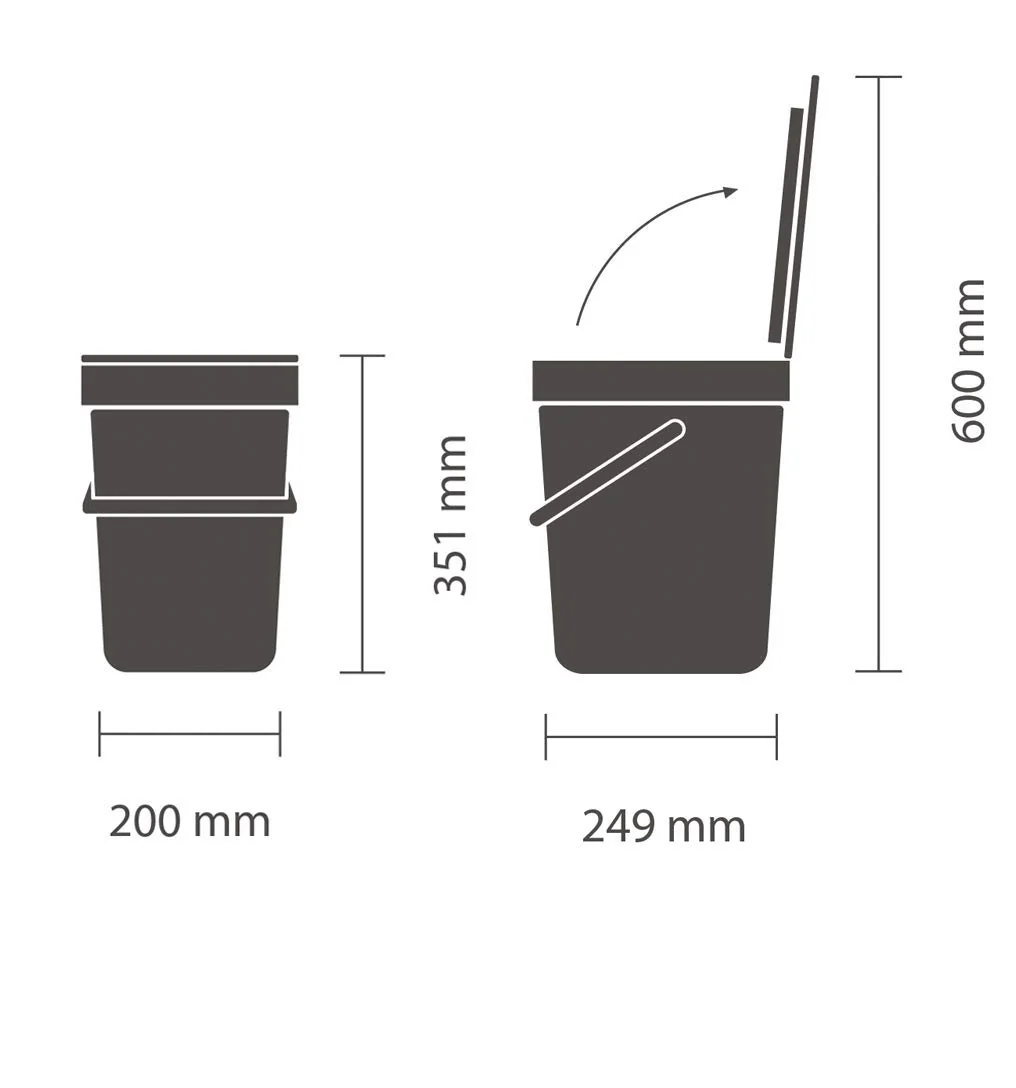 Brabantia Sort & Go Food Trash Can – Grey – 3.2 Gallons – 12L – LOCAL UPPER EAST SIDE DELIVERY ONLY - Image 5
