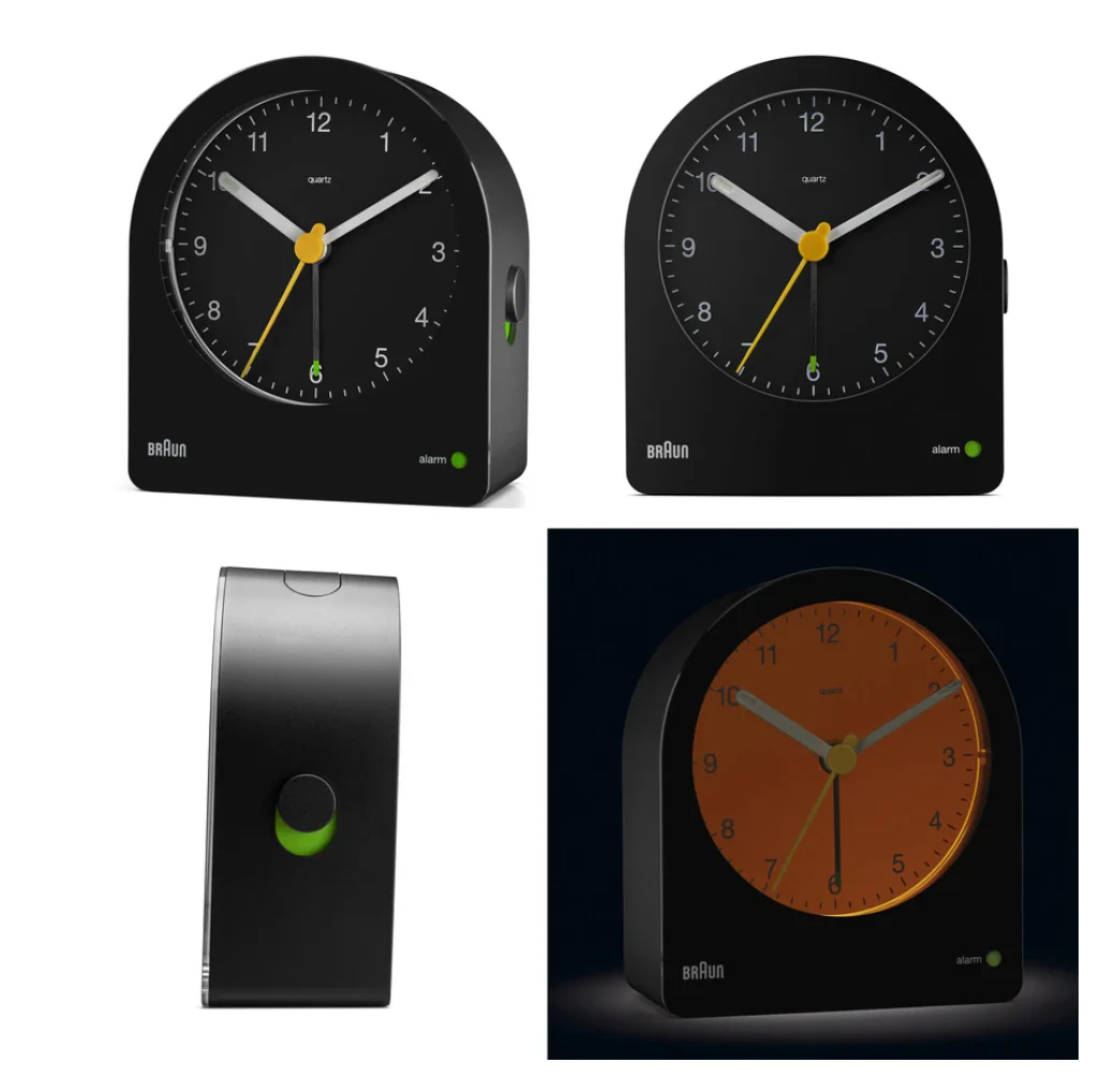 Braun BC22 Analog Alarm Clock With Continuous Backlight – Black - Image 2