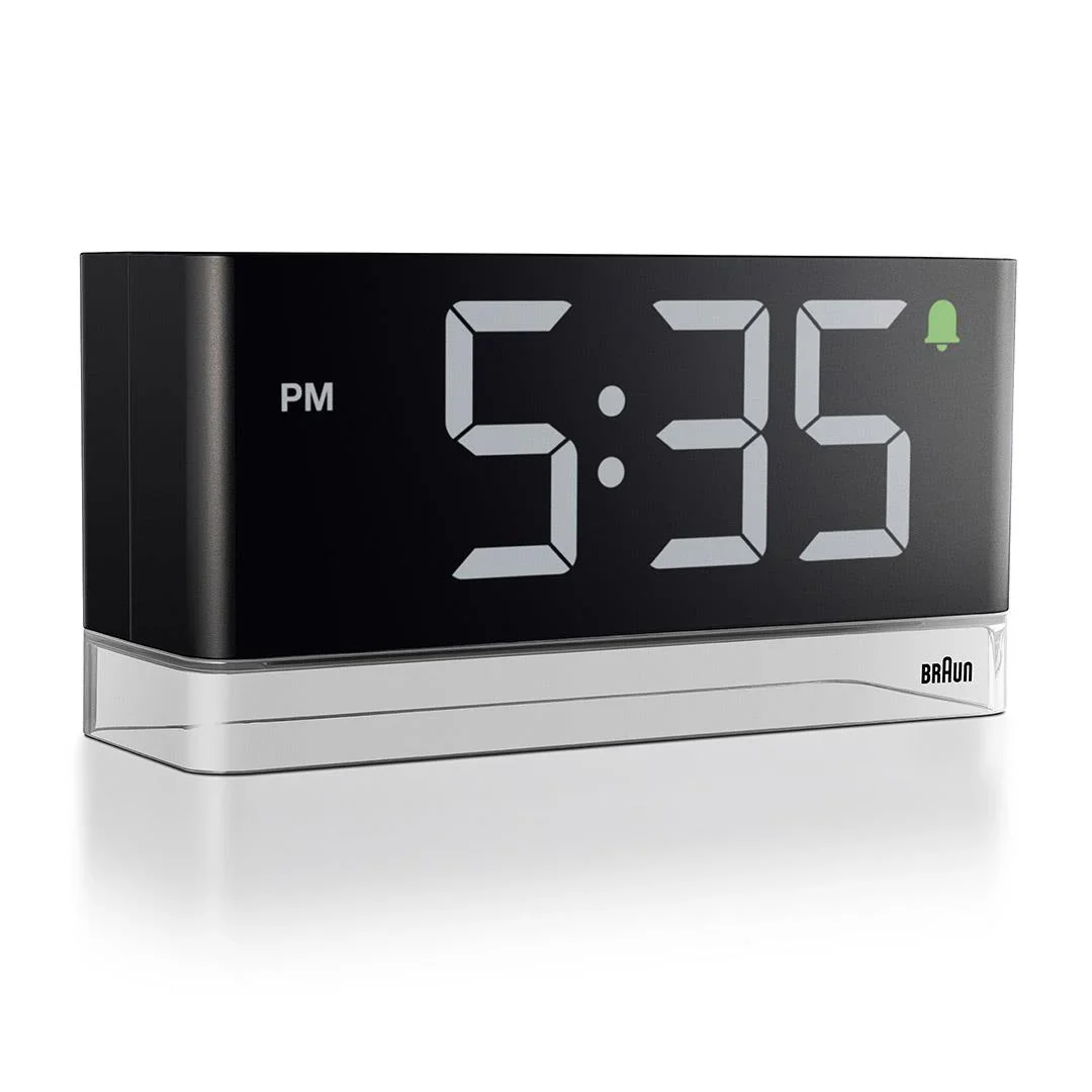 Braun Digital Alarm Clock with Extra Large LED Display – Black