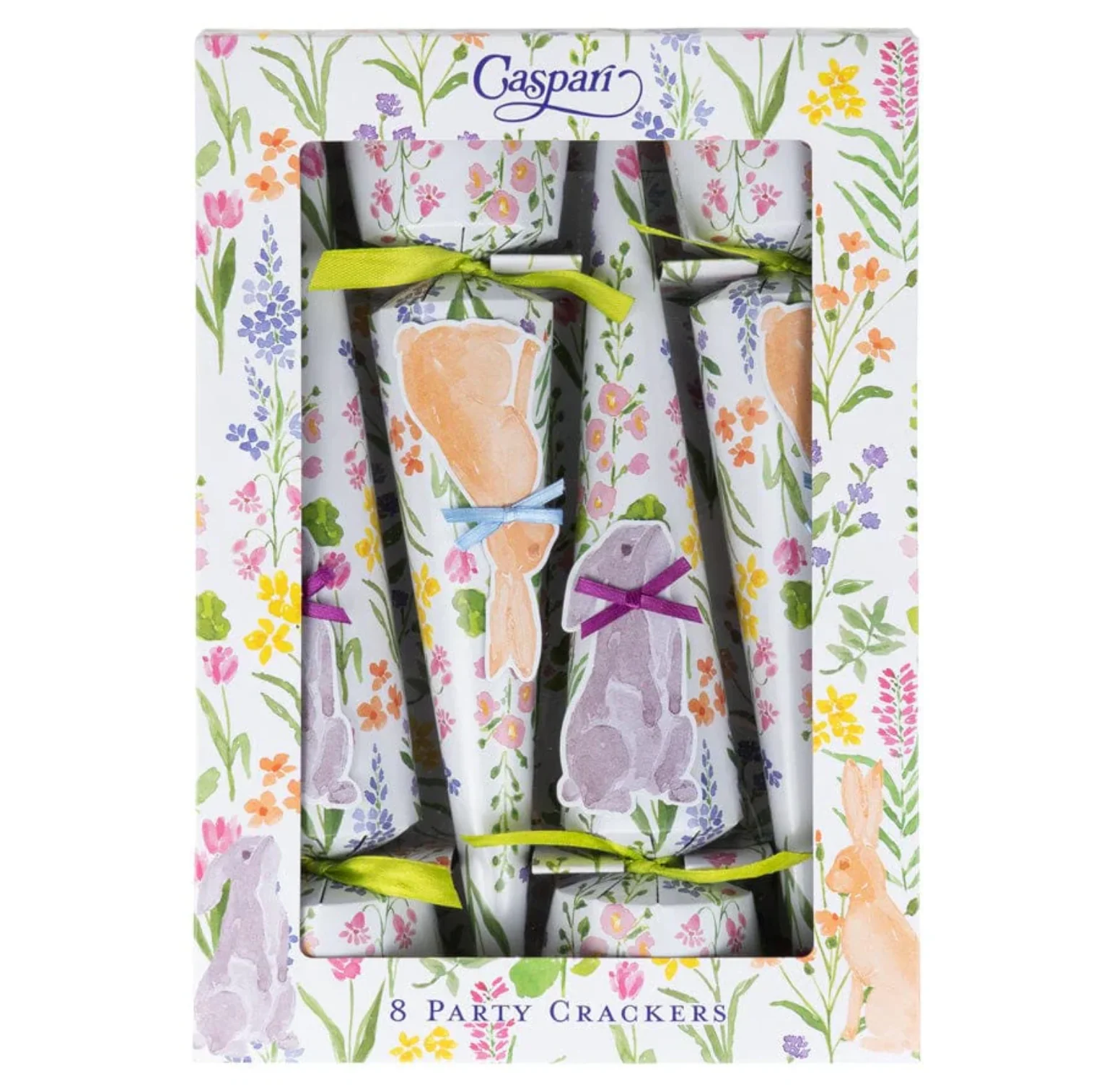 Caspari Bunny Field Easter Celebration Crackers – 8 Pack