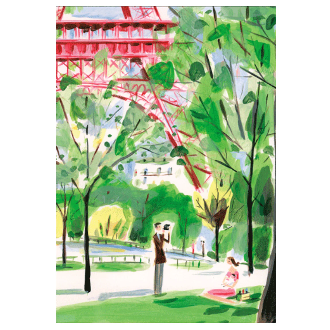 Caspari Eiffel Tower Anniversary Card – 1 Card & 1 Envelope