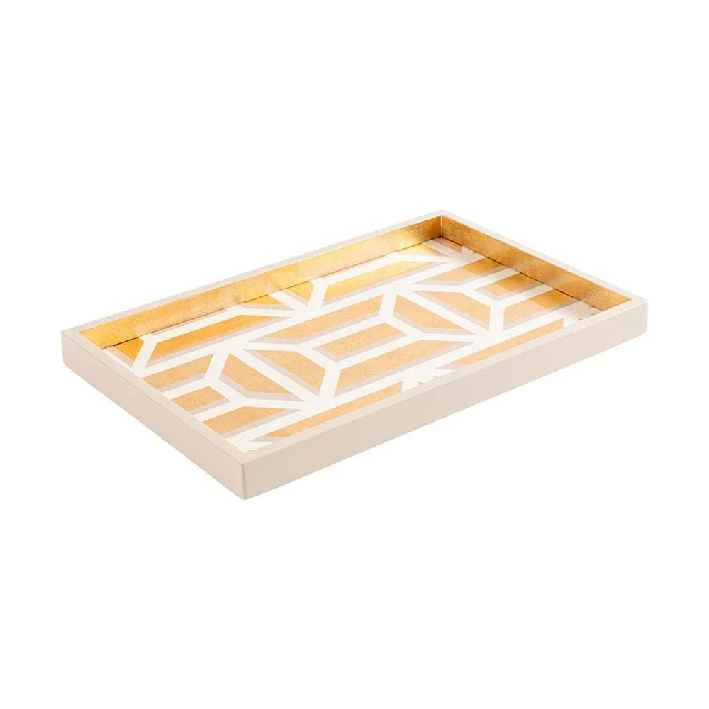 Caspari Garden Gate Lacquer Vanity Tray - 13.45 x 9 - Image 3