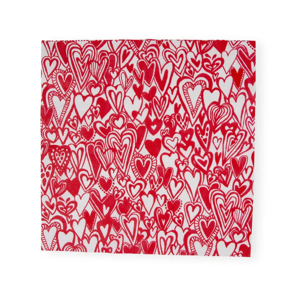 Caspari Groovy Love Paper Cocktail Napkins – 20pk - Image 2