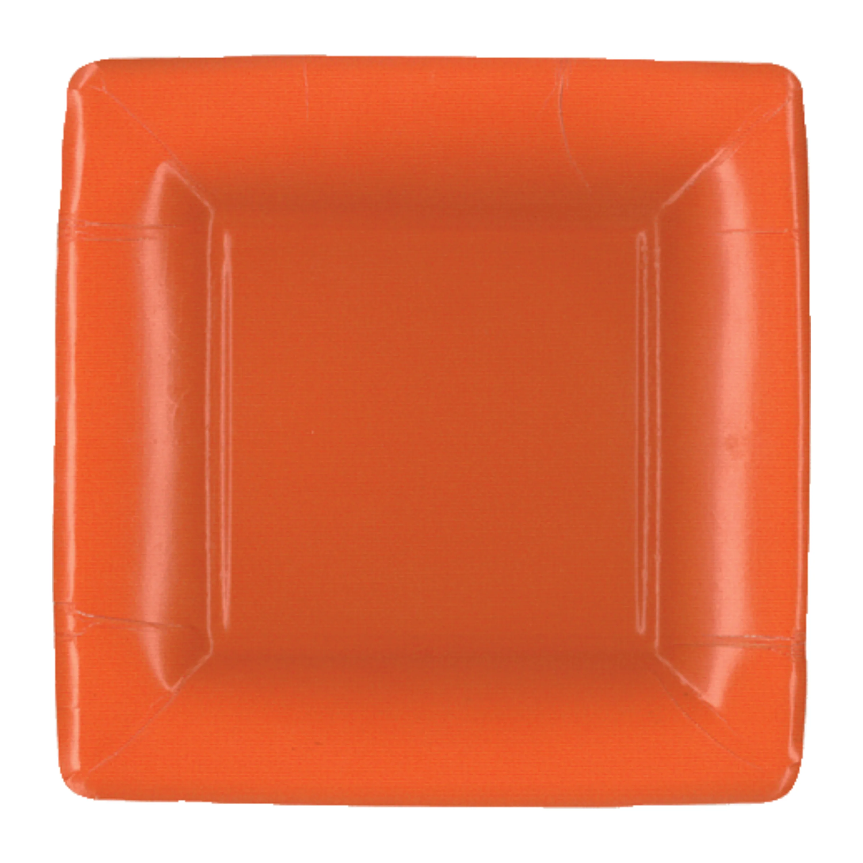 Caspari Grosgrain Square Paper Salad & Dessert Plates – Orange - 8pk