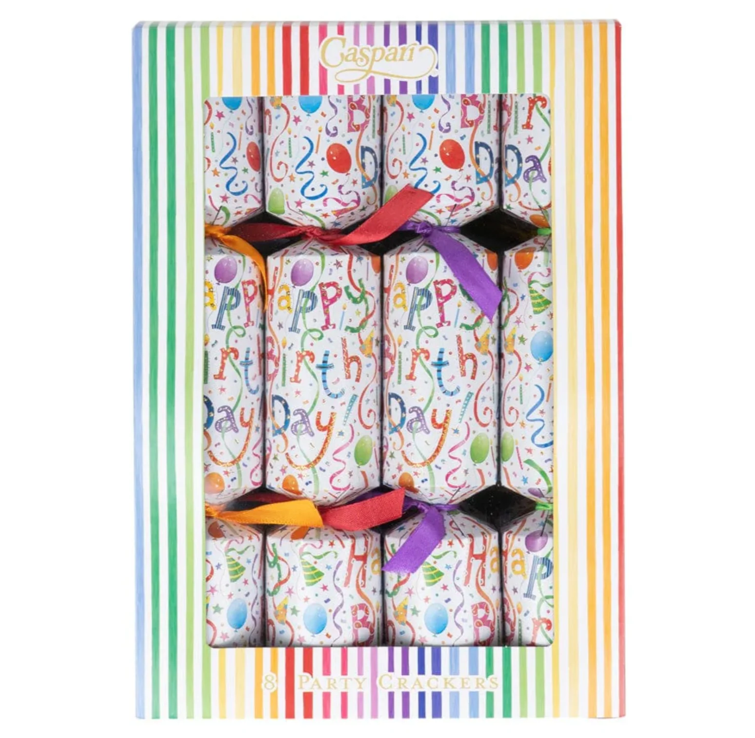 Caspari Happy Birthday Celebration Crackers – 8 Pack