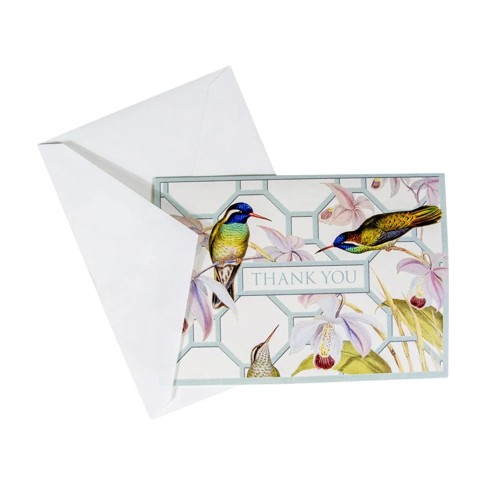 Caspari Hummingbird Trellis Thank You Notes - 8 Note Cards And Envelopes - Image 4