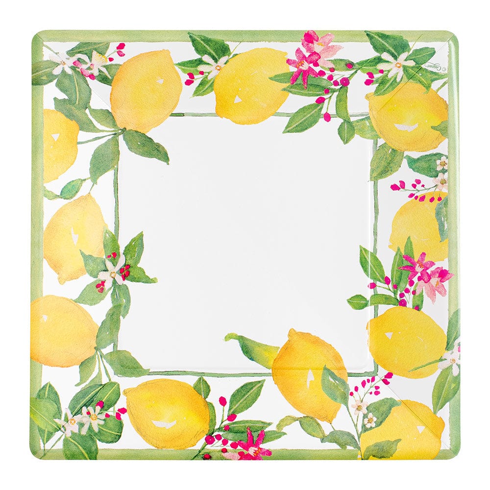 Caspari Limoncello Square Paper Dinner Plates - 8pk