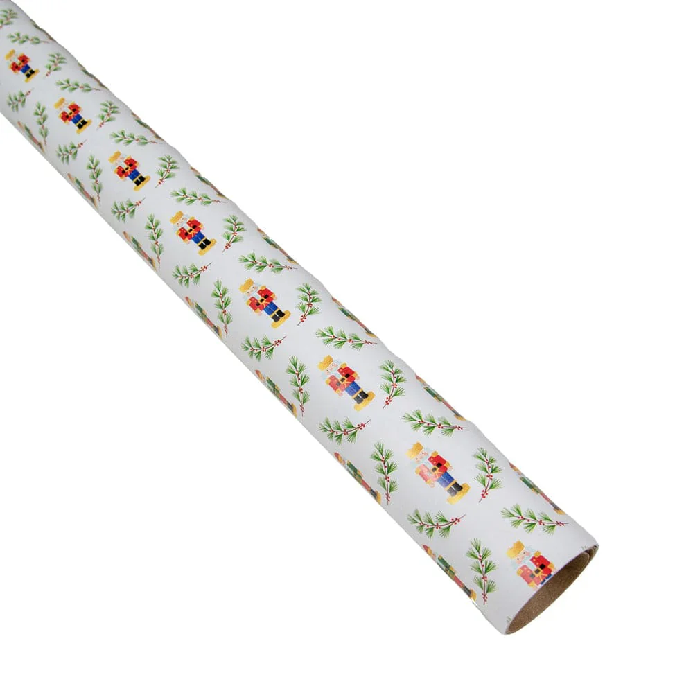 Caspari Little Nutcracker Christmas Gift Wrap Paper - 30" x 8' Roll – Local Delivery Only - Image 3