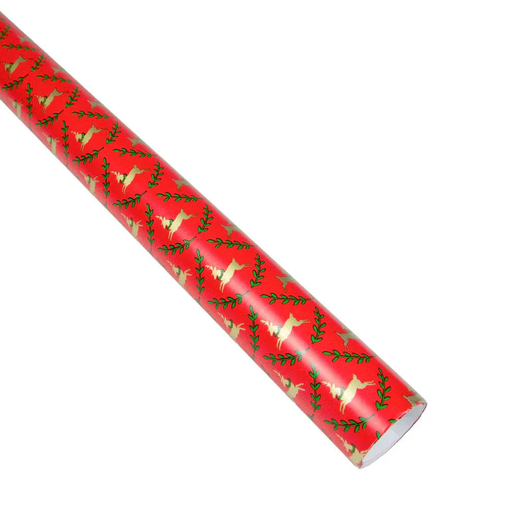Caspari Little Reindeers Gift Wrap Paper - 30" x 8' Roll – Local Delivery Only - Image 3