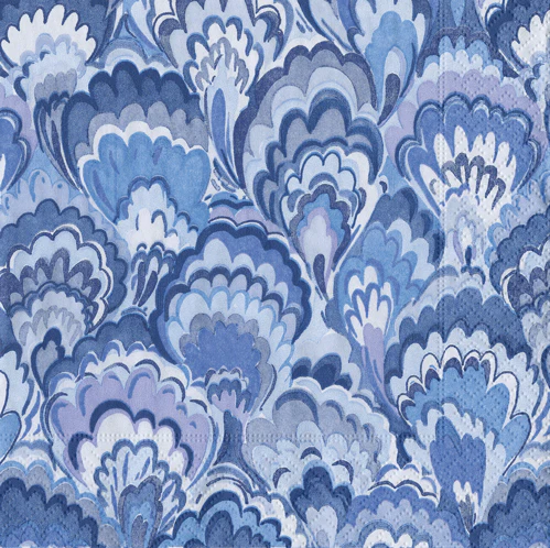 Caspari Marbled Ceramica Indigo Paper Cocktail Napkins - 20pk