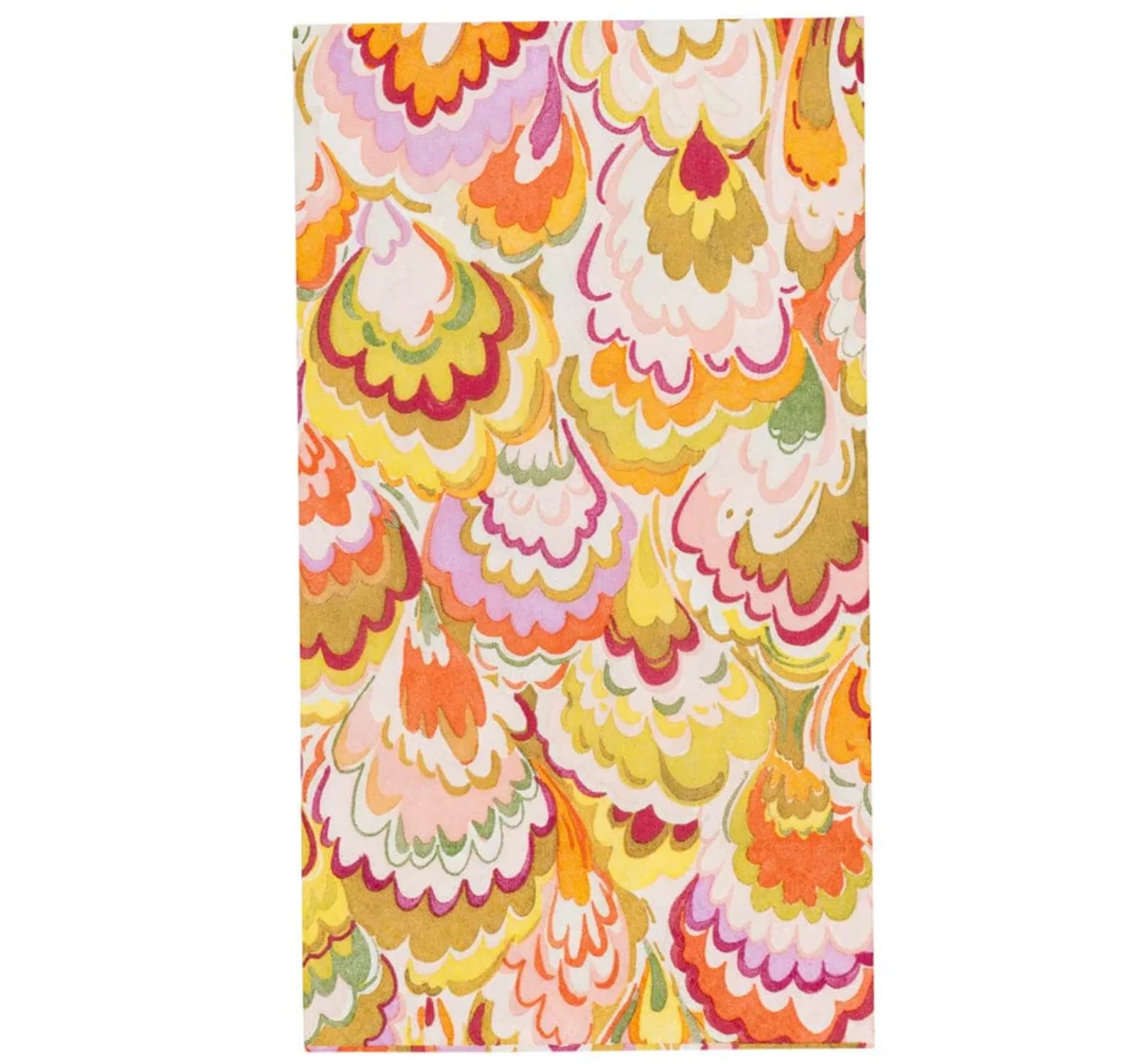 Caspari Marbled Ceramica Raspberry & Chartreuse Paper Guest Towel Napkins – 15 Pk - Image 2