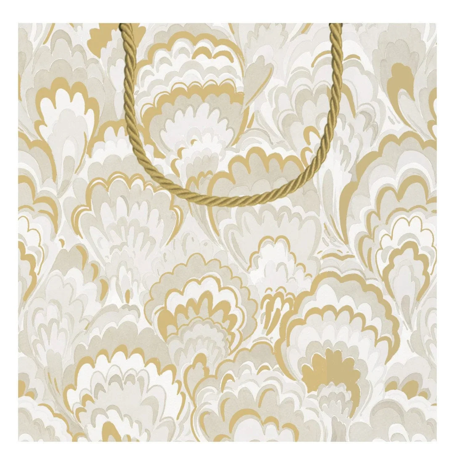 Caspari Marbled Ceramica Silver & Gold Small Gift Bag