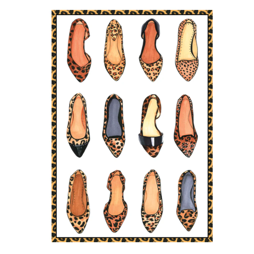 Caspari Mother's Day Card – Leopard Print Shoes – 1 Card & 1 Envelope