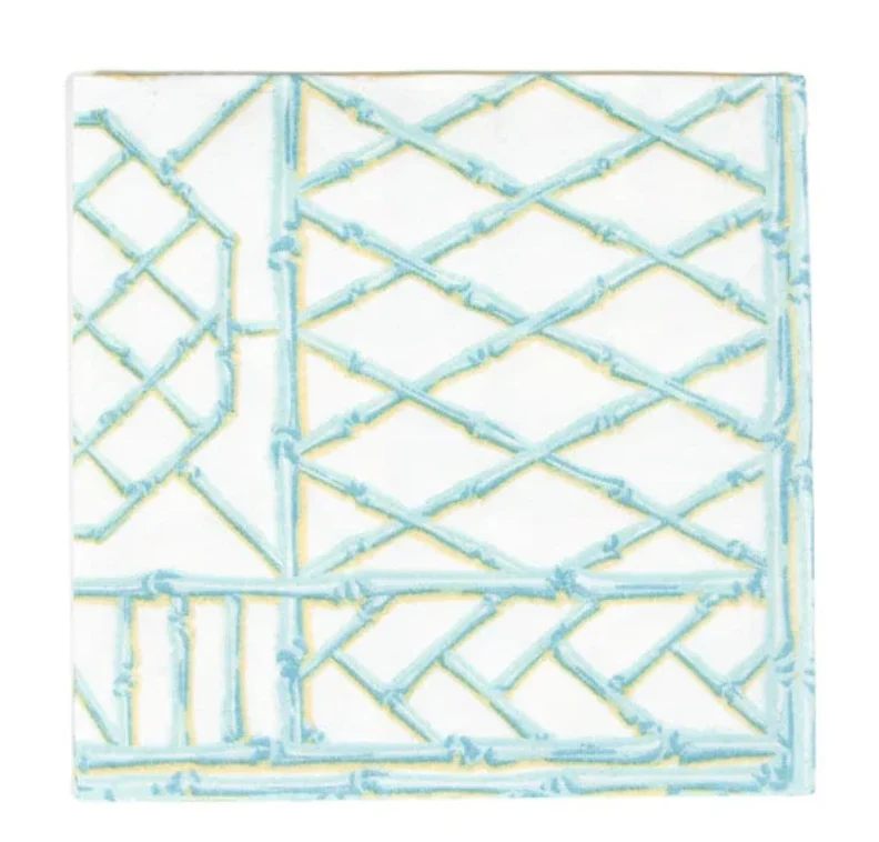 Caspari Paper Linen Airlaid Cocktail Napkins - Bamboo Screen – 15pk