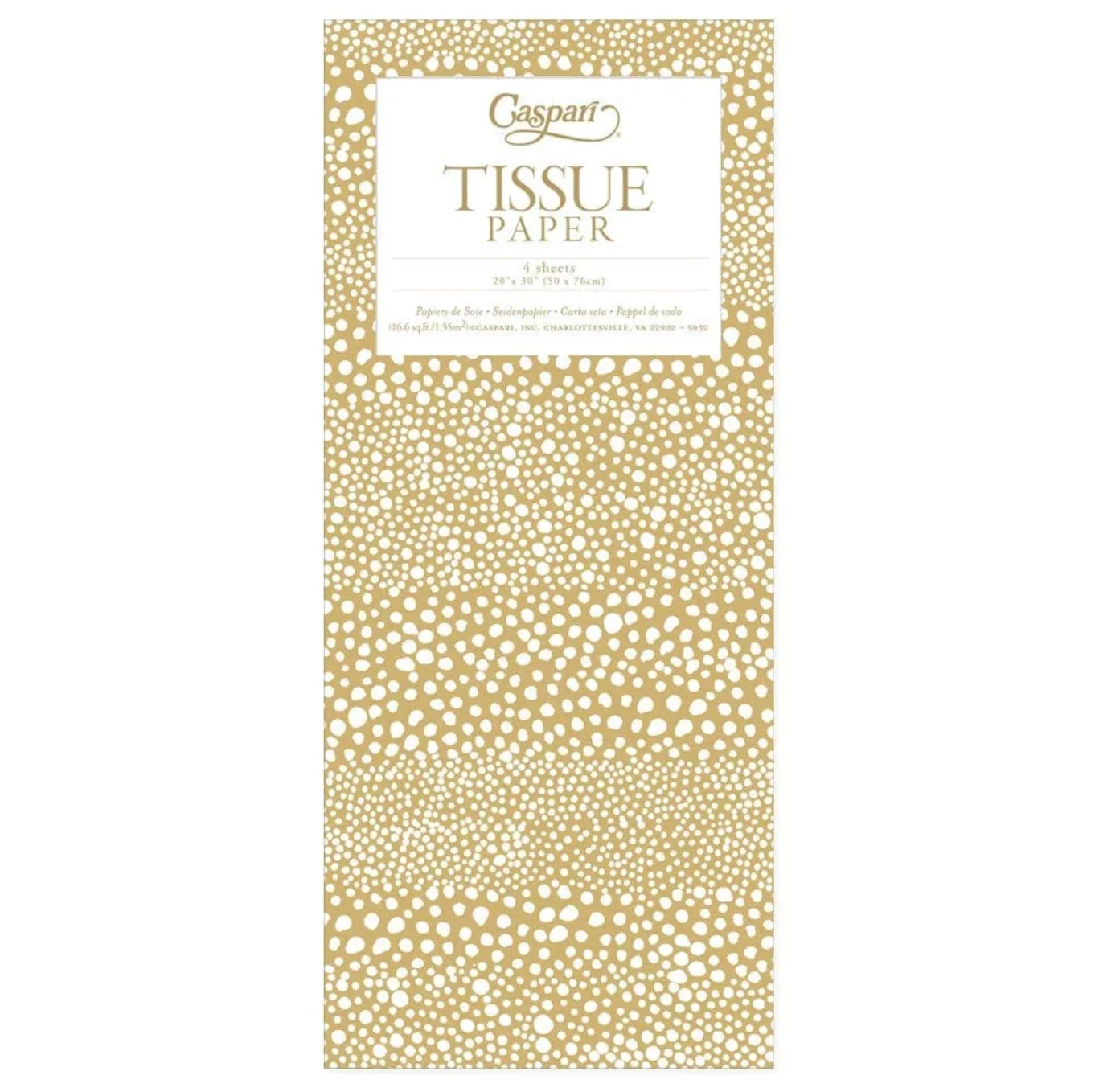 Caspari Pebble Gold Tissue Paper – 4 Sheets