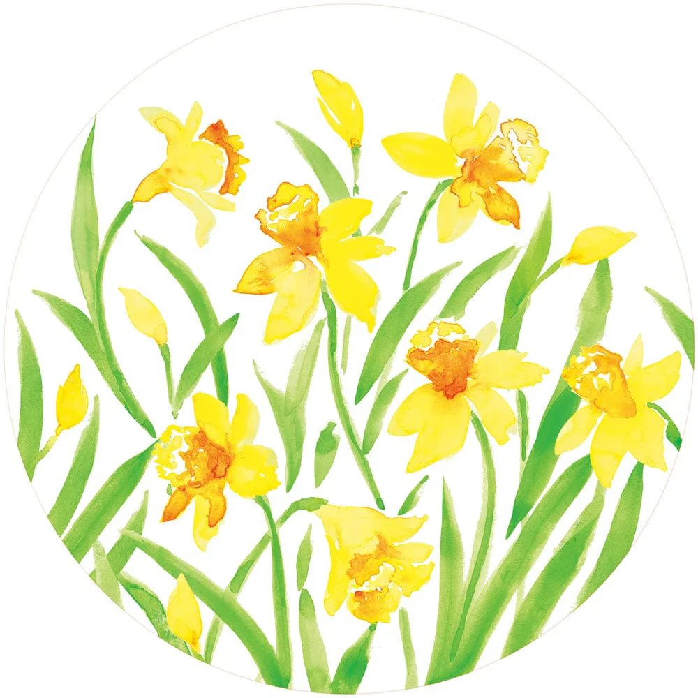 Caspari Round Paper Dinner Plates – Spring Herald – 8pk