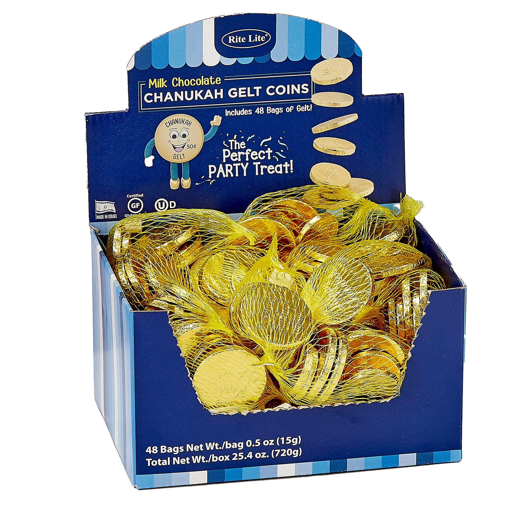 Chanukah Gelt Milk Chocolate Coins – Made in Israel – 5oz. Bag - Image 2