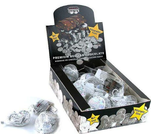 Chanukah Gelt - Kosher Parve Nut Free Dark Chocolate Coins – One Mesh Bag With 5 Coins - Image 2
