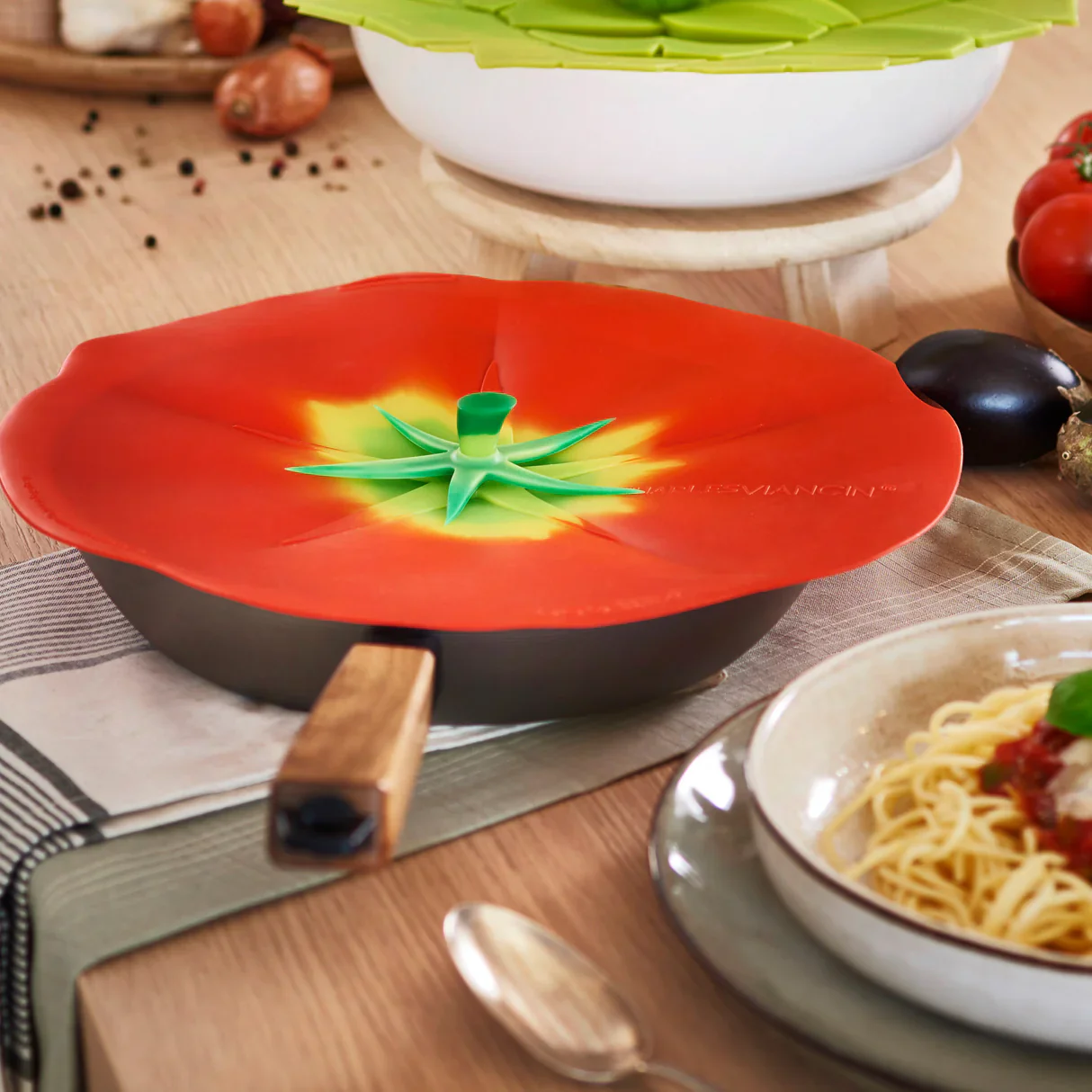 Charles Viancin High Heat Silicone Cooking & Storage Lid – Tomato – 9" - Image 4