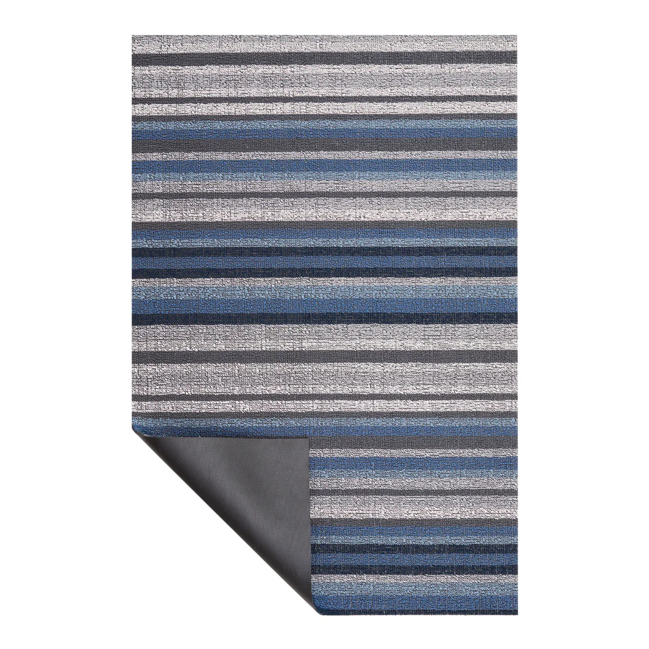 Chilewich Horizon Stripe Shag Door Mat – Deep Sea – 18" x 28" - Image 2