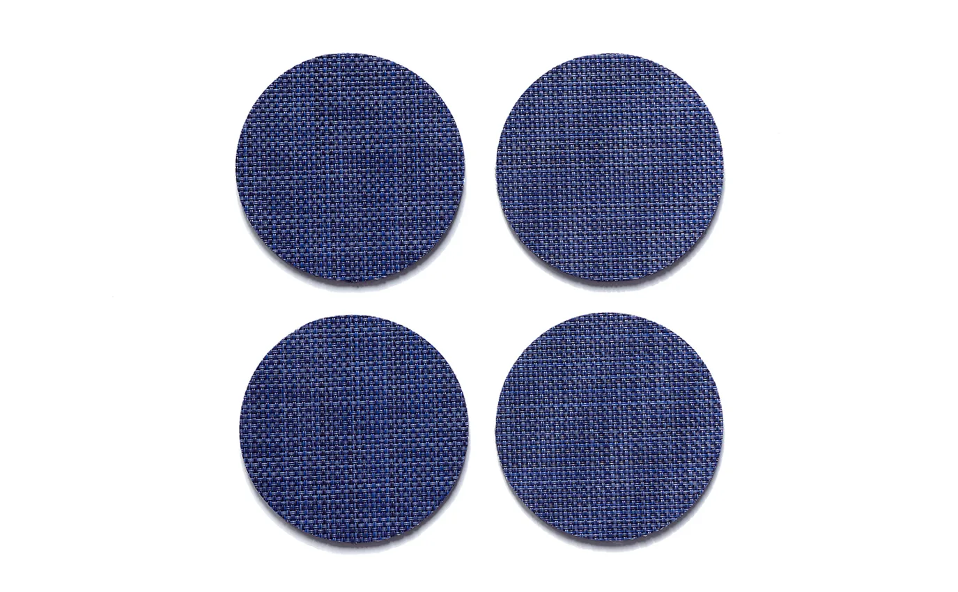 Chilewich Mini Basketweave Coasters - Indigo – Set of 4 - Image 2