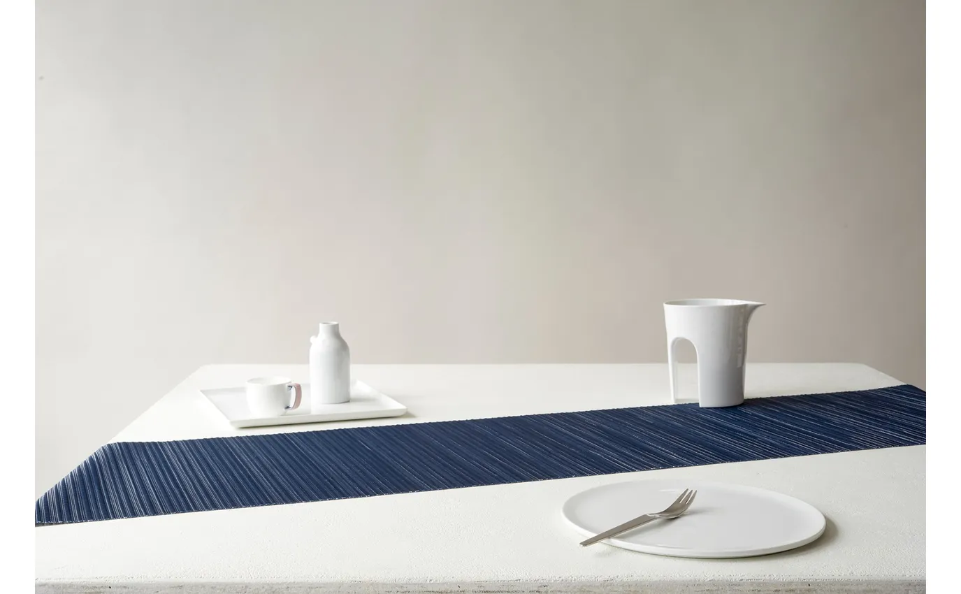 Chilewich Ribweave Table Runner – Indigo – 14in x 72in - Image 3